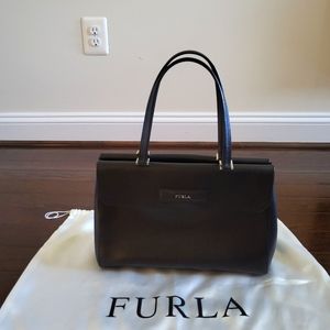 Furla Black Leather Saffiano Handbag